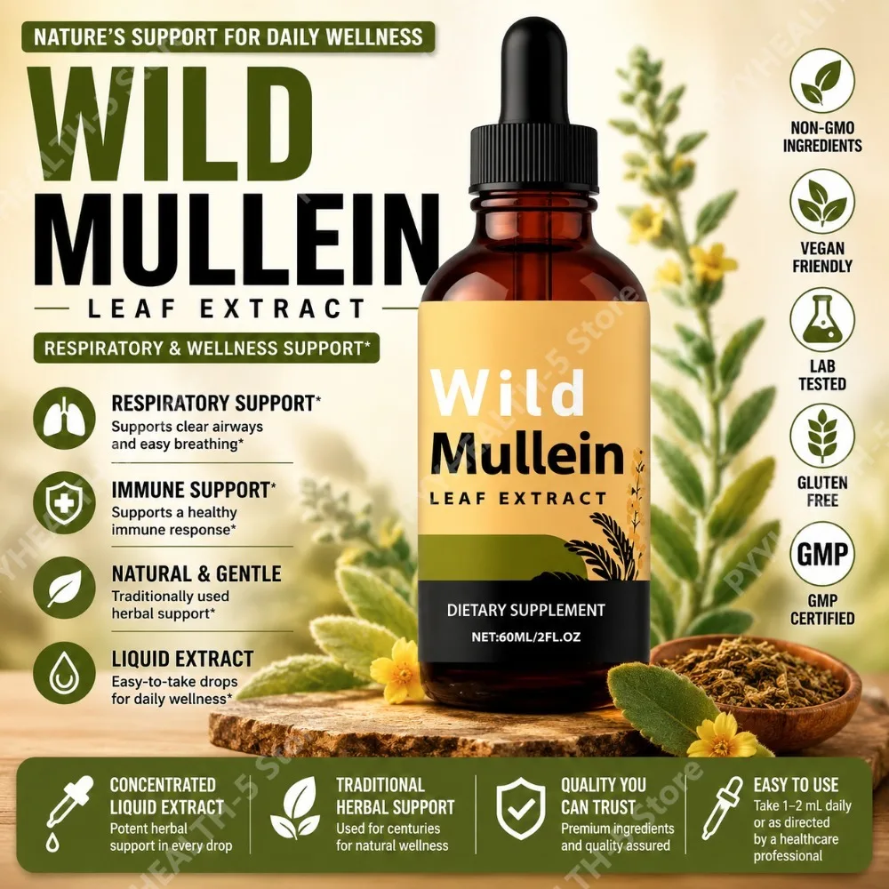 Herbal Wellness In - Wild Mullein Bladdruppels met Gember Bromelaïne