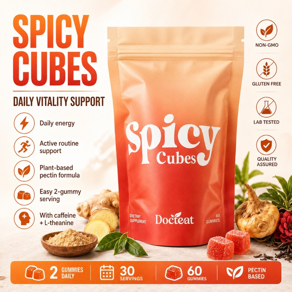 Docteat Spicy Cubes Gummies 60 - Wellness Herbal Tea Blends recensie en prijs