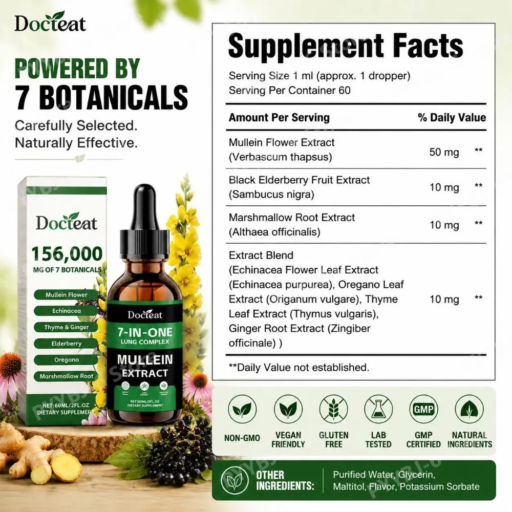 Docteat 7-in-1 Mullein Extract - Herbal Wellness In recensie en prijs