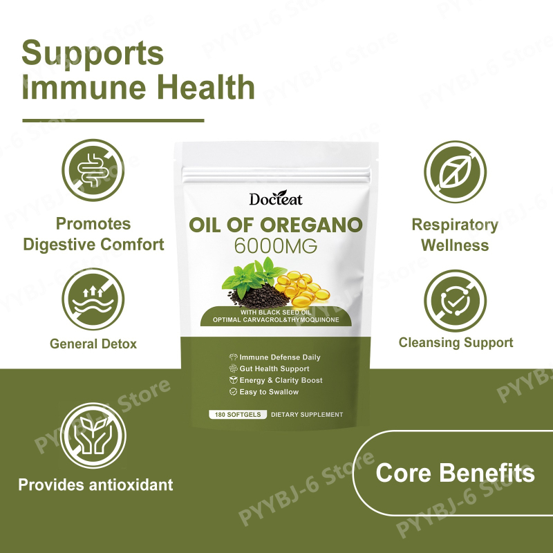 Oregano-olie softgels met zwar - Herbal Wellness Formula recensie en prijs